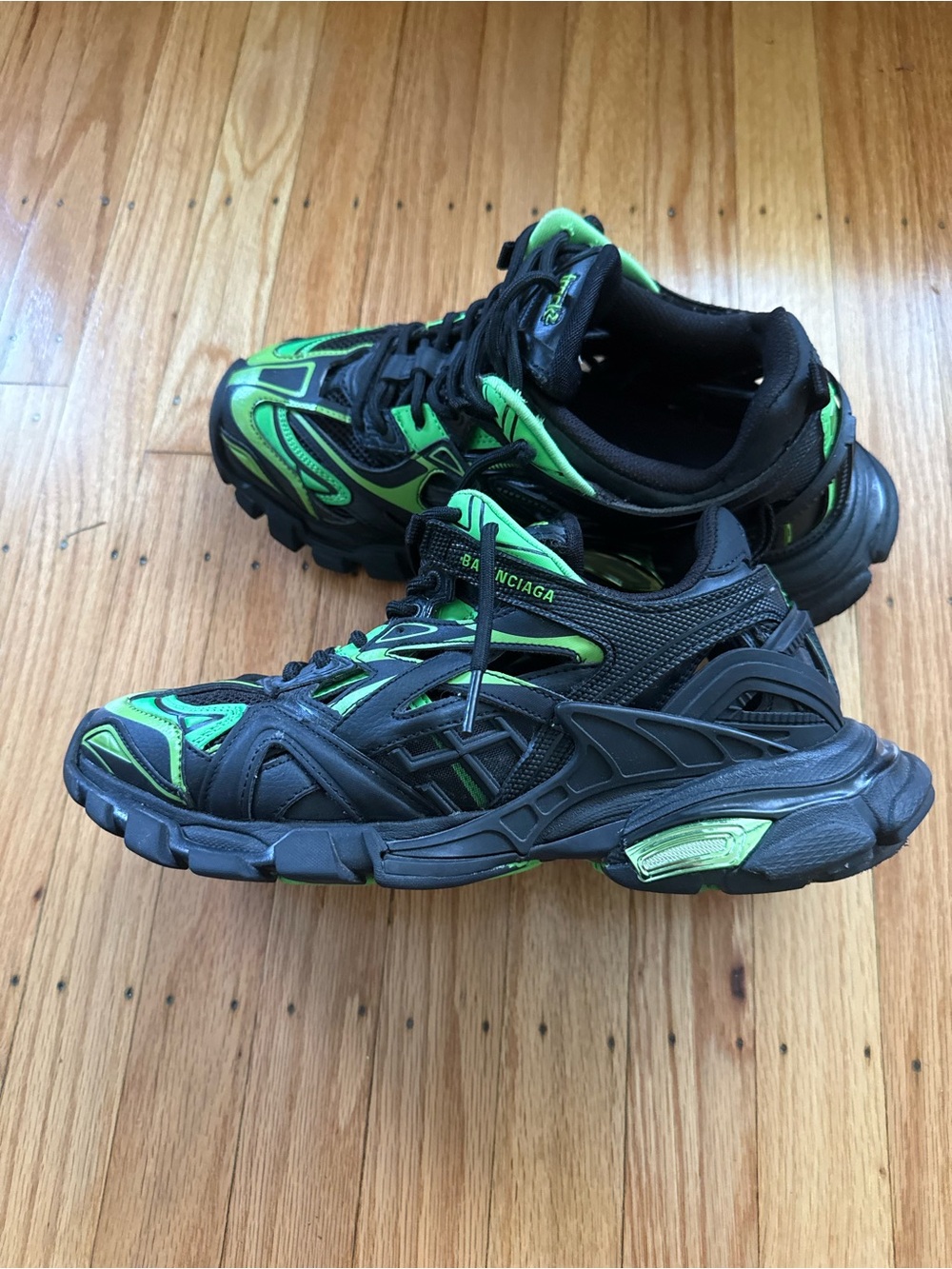 Balenciaga Track 2 Black & Neon Green Men's - Picture 2 of 9
